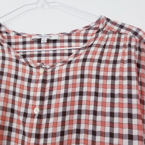 Madewell Plaid Long Sleeves Blouse Button Front - Picture 7 of 8
